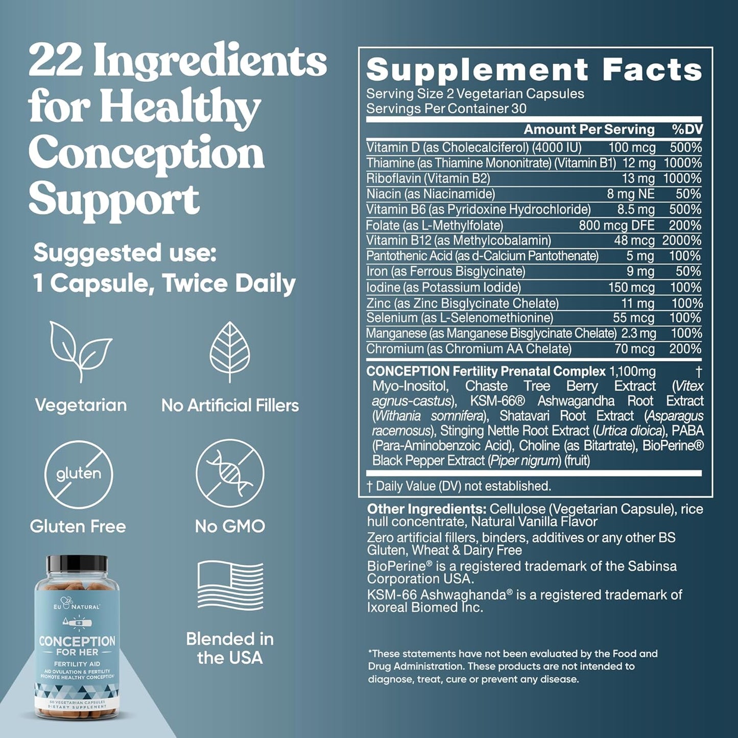 Conception Prenatal for Her – Fertility Aid & Multivitamin 60 Capsules