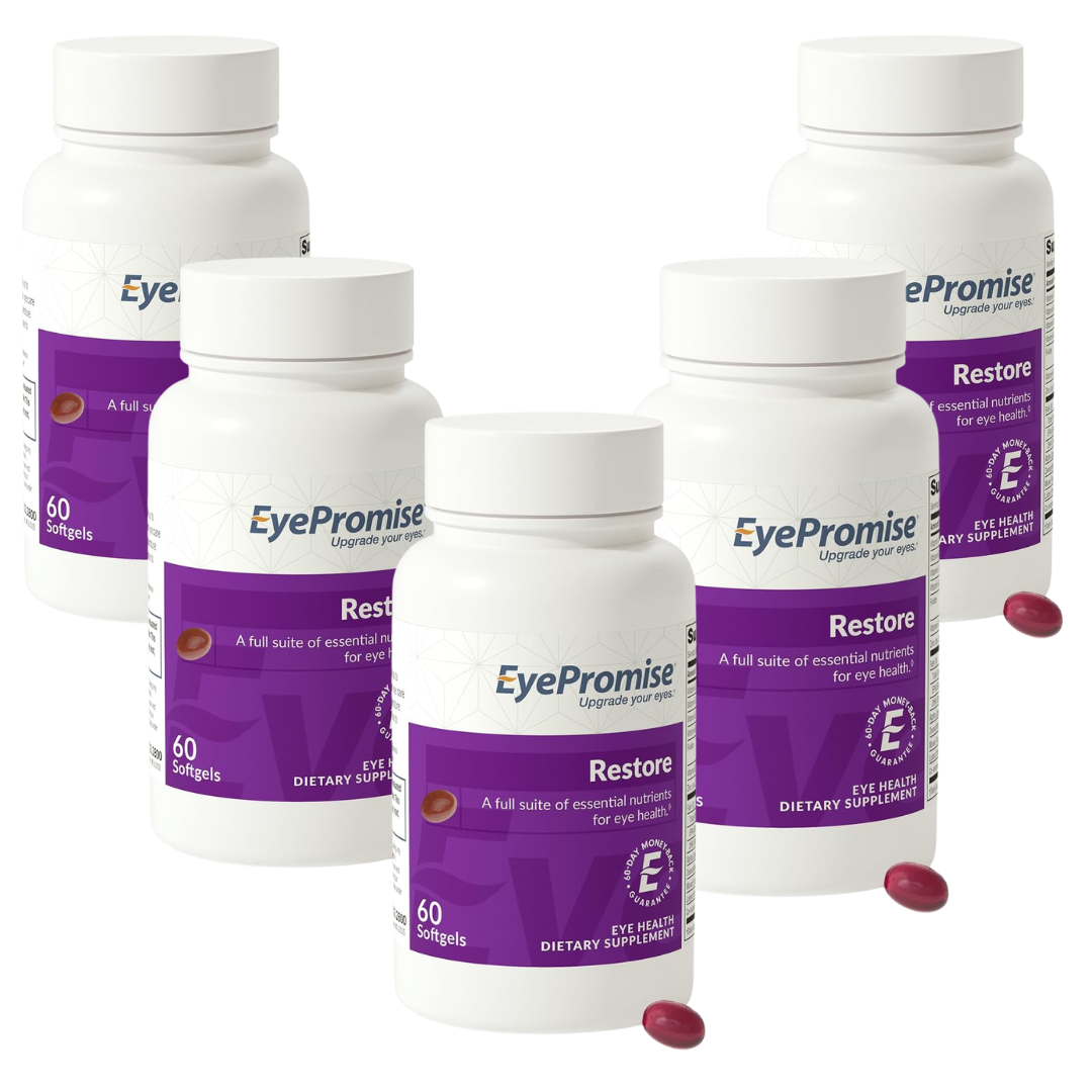 EyePromise Restore Aging Eye Health Supplements – 60 Softgels | Omega-3, Lutein & Zeaxanthin for Vision Support