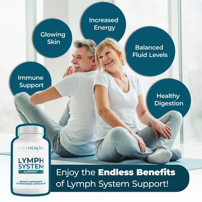 PUREHEALTH RESEARCH Lymph System Support – Lymphatic Drainage Supplement (60 Capsules)