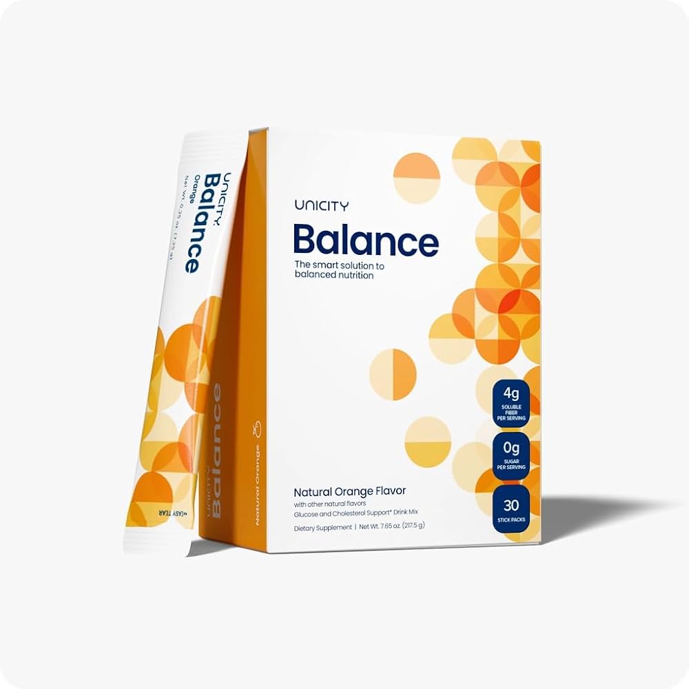 UNICITY Balance Cholesterol Support Drink Mix (30 Stick Pack – Orange Flavor)