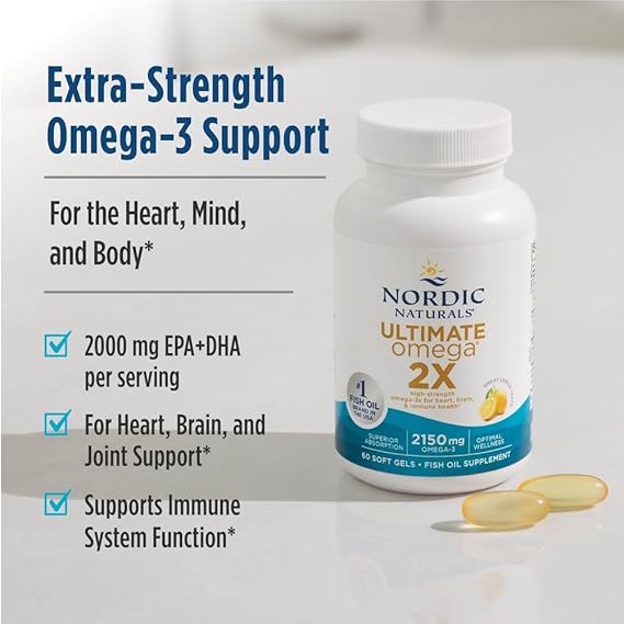 Nordic Naturals Ultimate Omega 2X – High-Potency Omega-3 Fish Oil for Brain, Heart & Overall Wellness