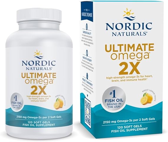 Nordic Naturals Ultimate Omega 2X – High-Potency Omega-3 Fish Oil for Brain, Heart & Overall Wellness