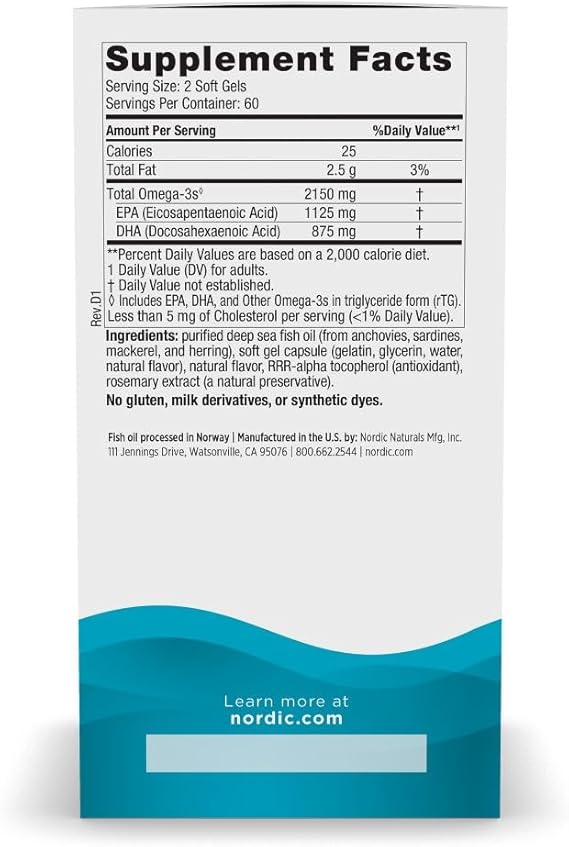 Nordic Naturals Ultimate Omega 2X – High-Potency Omega-3 Fish Oil for Brain, Heart & Overall Wellness