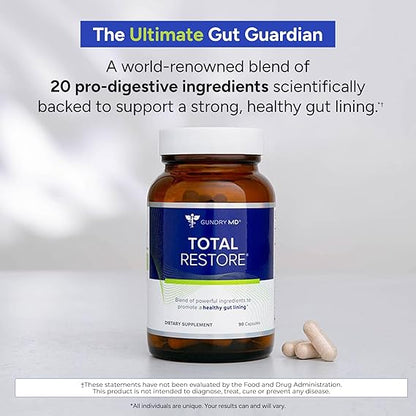Gundry MD Total Restore – Advanced Gut Lining Support for Digestive & Immune Wellness (90 Capsules)