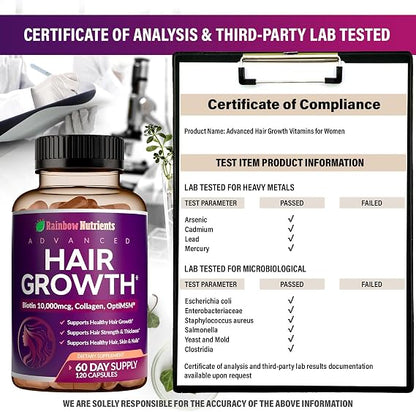 Hair Growth Vitamins for Women – Biotin, Collagen & Advanced Hair Support