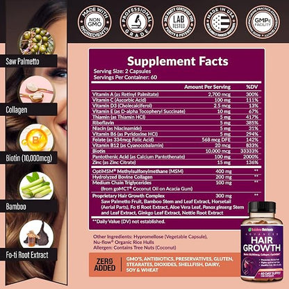 Hair Growth Vitamins for Women – Biotin, Collagen & Advanced Hair Support