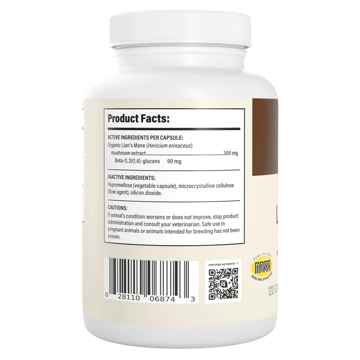 Real Mushrooms Organic Lion’s Mane Mushroom Capsules – 120 Count