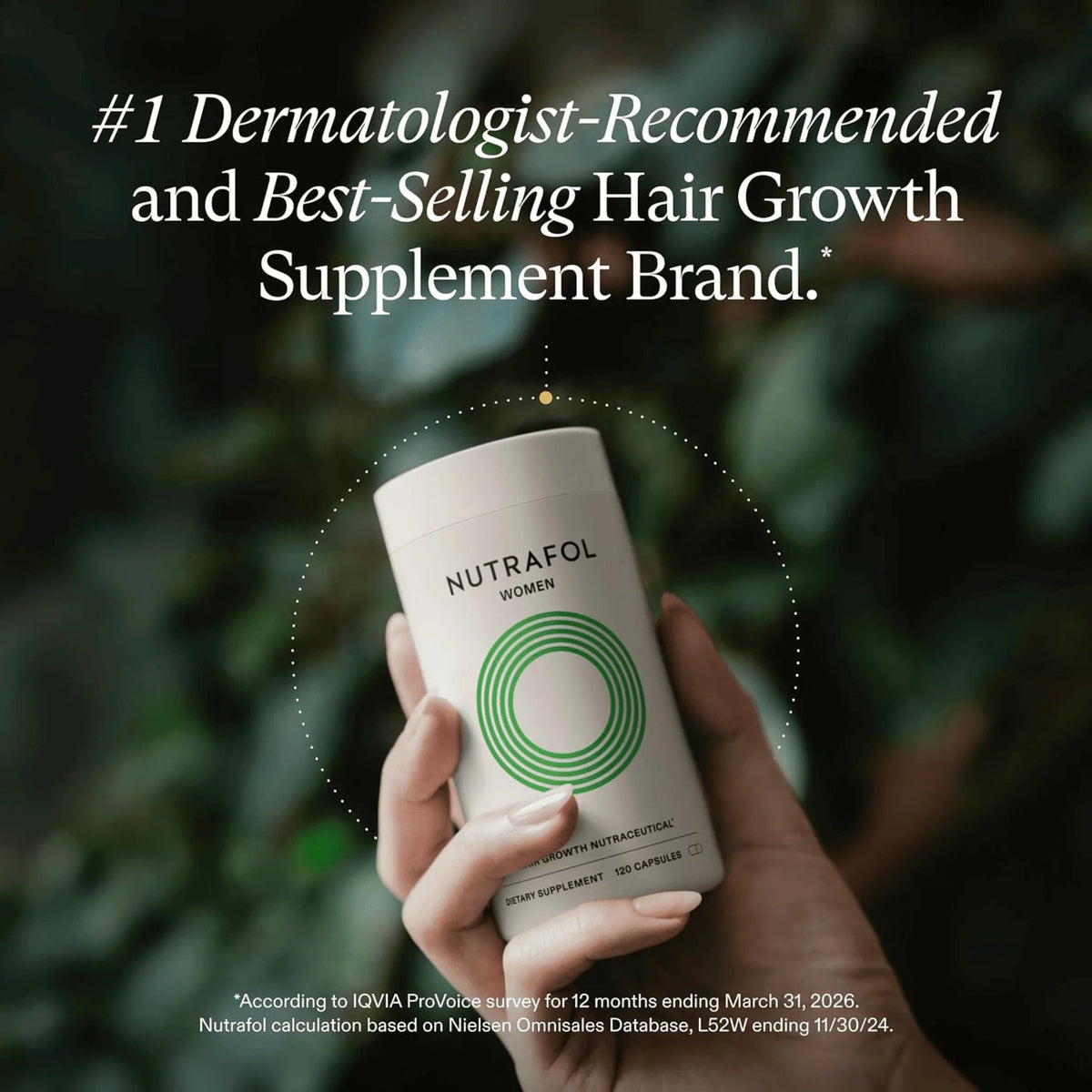 Nutrafol Women Hair Growth Supplements Ages 18-44 – Vegan 1-Month Bottle for Thicker, Healthier-Looking Hair