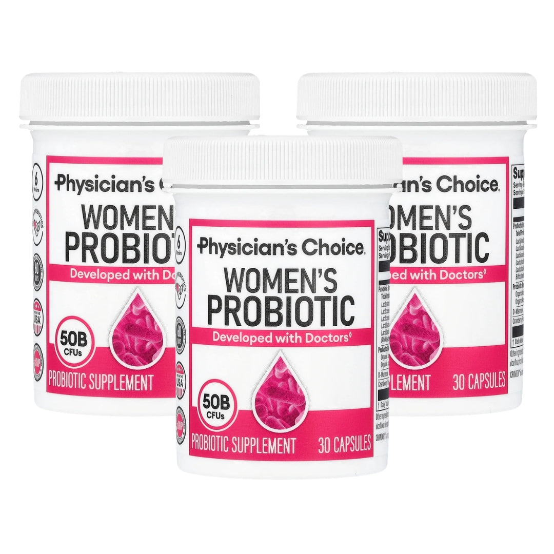 Physician's CHOICE Probiotics for Women - PH Balance, Digestive, UT, & Feminine Health - 50 Billion CFU - 6 Unique Strains for Her - Organic Prebiotics, Cranberry Extract+ - Women Probiotic - 30 CT