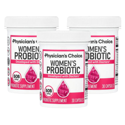 Physician's CHOICE Probiotics for Women - PH Balance, Digestive, UT, & Feminine Health - 50 Billion CFU - 6 Unique Strains for Her - Organic Prebiotics, Cranberry Extract+ - Women Probiotic - 30 CT