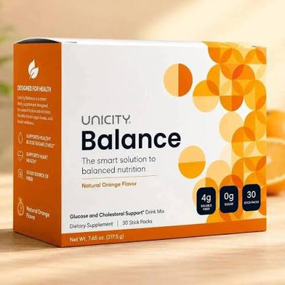 UNICITY Balance Cholesterol Support Drink Mix (30 Stick Pack – Orange Flavor)
