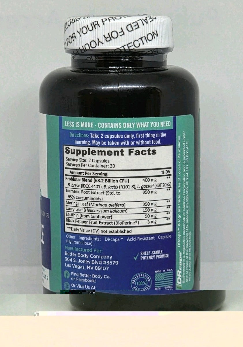Provitalize Better Body Co. Synbiotic Formula with Botanical Extracts – 60 Capsules
