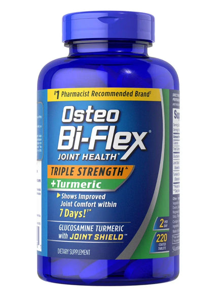 Osteo Bi-Flex Triple Strength Turmeric Joint Health Supplement – 220 Count for Advanced Joint Comfort & Mobility